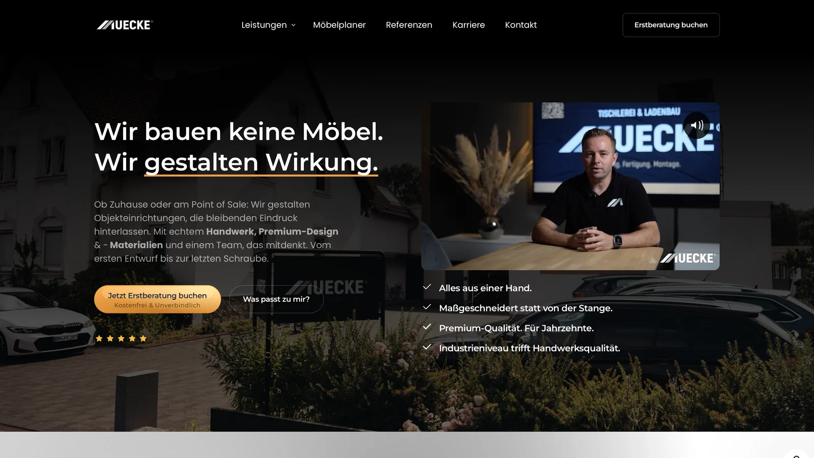 Startseite der Manufaktur Mücke nach dem Relaunch