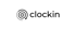 Logo mit rotierendem Pfeilsymbol und dem Text "clockin".