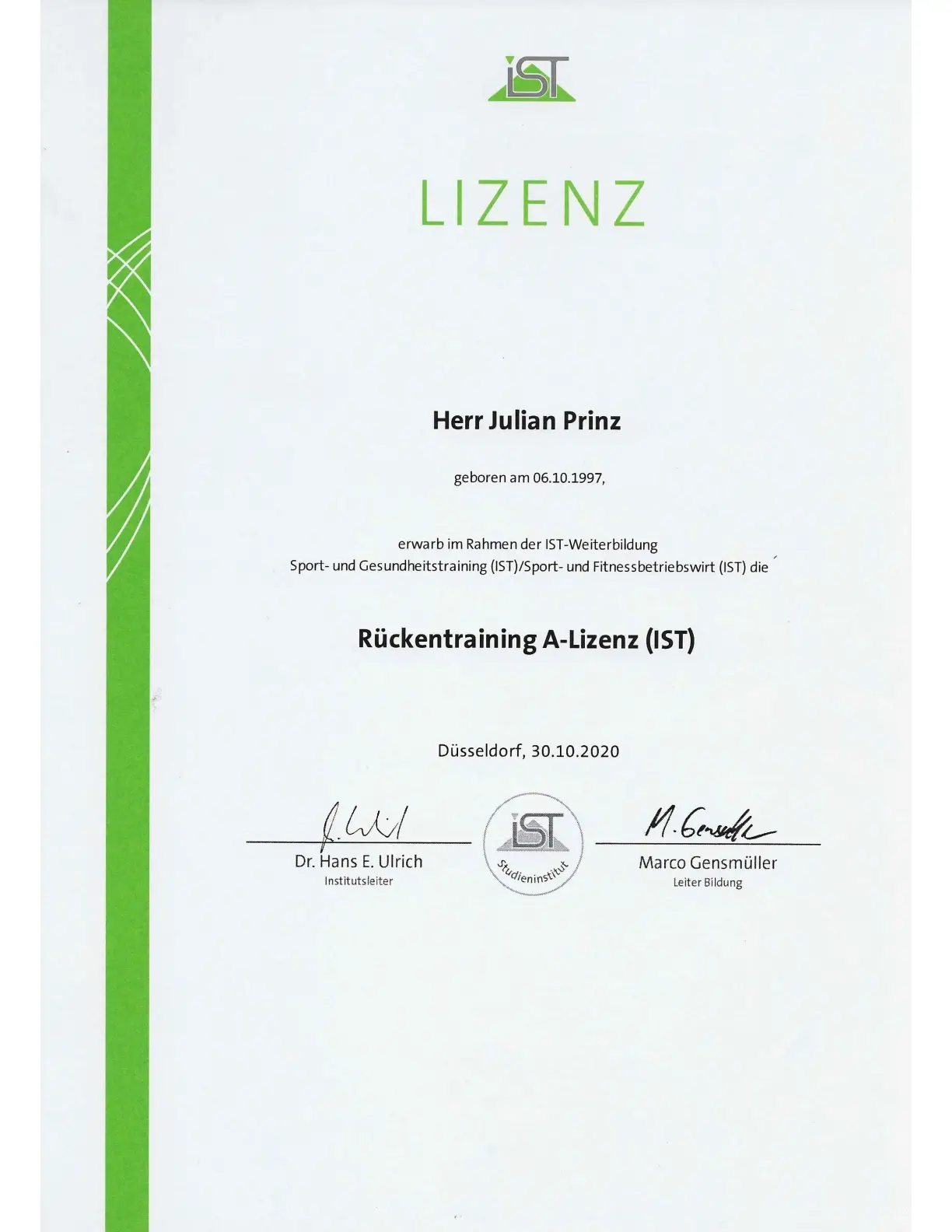 Rückentraining — A-Lizenz