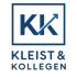 Blaues Logo "KK" in einem Quadrat, mit einem aufsteigenden Pfeil und darunter "KLEIST & KOLLEGEN".