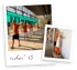 Zwei Fotos: Eine Person in Orangeshirt macht Yoga, eine andere macht einen Handstand an einer Wand.