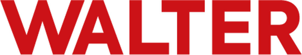 Roter Schriftzug WALTER in serifenlosen Großbuchstaben auf schwarzem Hintergrund.