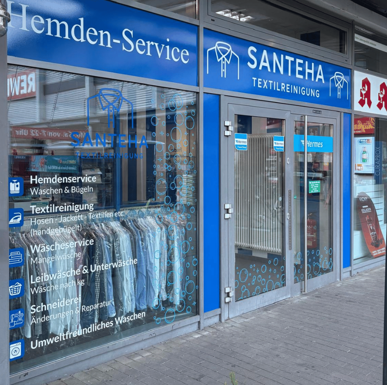 Santeha Textilreinigung Ladenfront