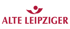 Logo der Versicherung Alte Leipziger mit bordeauxrotem Schriftzug und abstraktem Symbol darüber.