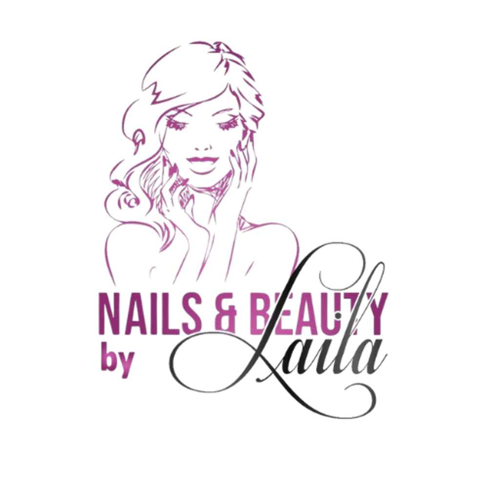 Logo:"NAILS & BEAUTY by Laila" in Pink und Schwarz.