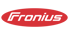Fronius Logo in Weiß auf rotem ovalem Hintergrund