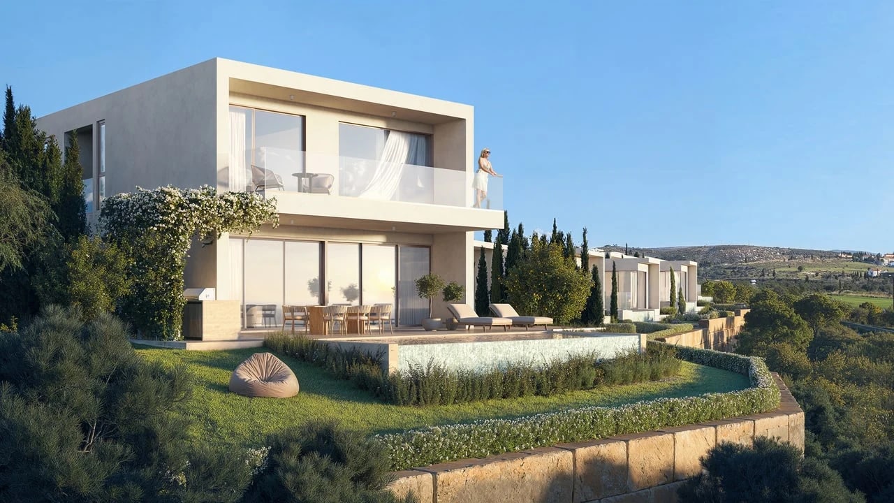 Visualisierung einer Meerblick-Villa mit privatem Pool in Paphos