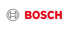 Graues Bosch-Logo mit Kreis und rot geschriebenen Buchstaben auf dunkelgrünem Hintergrund.