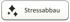 Abgerundetes Rechteck mit drei schwarzen Sternchen links und dem Text "Stressabbau".