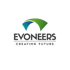 Evoneers-Logo mit blauer und grüner Bogenform, darunter der Text „CREATING FUTURE“.
