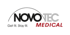 Novotec Medical Logo mit Claim "Get it. Stay it." in Schwarz und "MEDICAL" in Rot auf grünem Hintergrund.