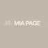 Mia Page Logo mit einem geschwungenen, herzförmigen Liniensymbol auf beigem Hintergrund.
