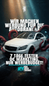 Weißer Mercedes-Benz mit Tentakeln im Wasser, Text: "WIR MACHEN WERBUNG FÜR DIE AUTOBRANCHE. 7 TAGE TESTEN. 0€ MARKETING. NUR WERBEBUDGET! KEIN ABO ODER ZWANG!"