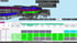 Ein 3D-Drahtmodell eines Gebäudes mit farbigen Abschnitten, das über einem Gantt-Diagramm mit Zeitplan- und Aufgabenleisten schwebt.