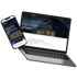 Laptop und Smartphone zeigen die Webseite von Schultis Gebäudemanagement mit Fokus auf Immobilienpflege und Außenbereiche.