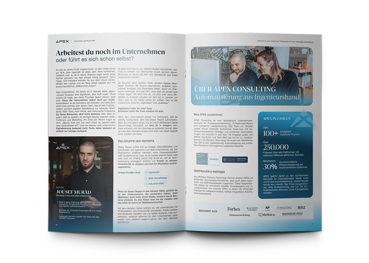 Aufgeschlagener Report