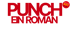 Roter Text "PUNCH EN ROMAN" mit rotem Kreis "HOT LIST 2025" oben rechts auf dunkelgrünem Hintergrund.