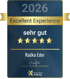 Auszeichnung 2026 für Radka Eder vom Expertenportal: Excellent Experience, Bewertung sehr gut mit 5 Sternen.