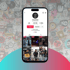 Smartphone zeigt TikTok-Profil "krispykebab" mit 12.485 Followern, umgeben von Flyern und Bildern.