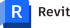 Blauer Würfel mit weißem "R" und dem Text "Revit" daneben.