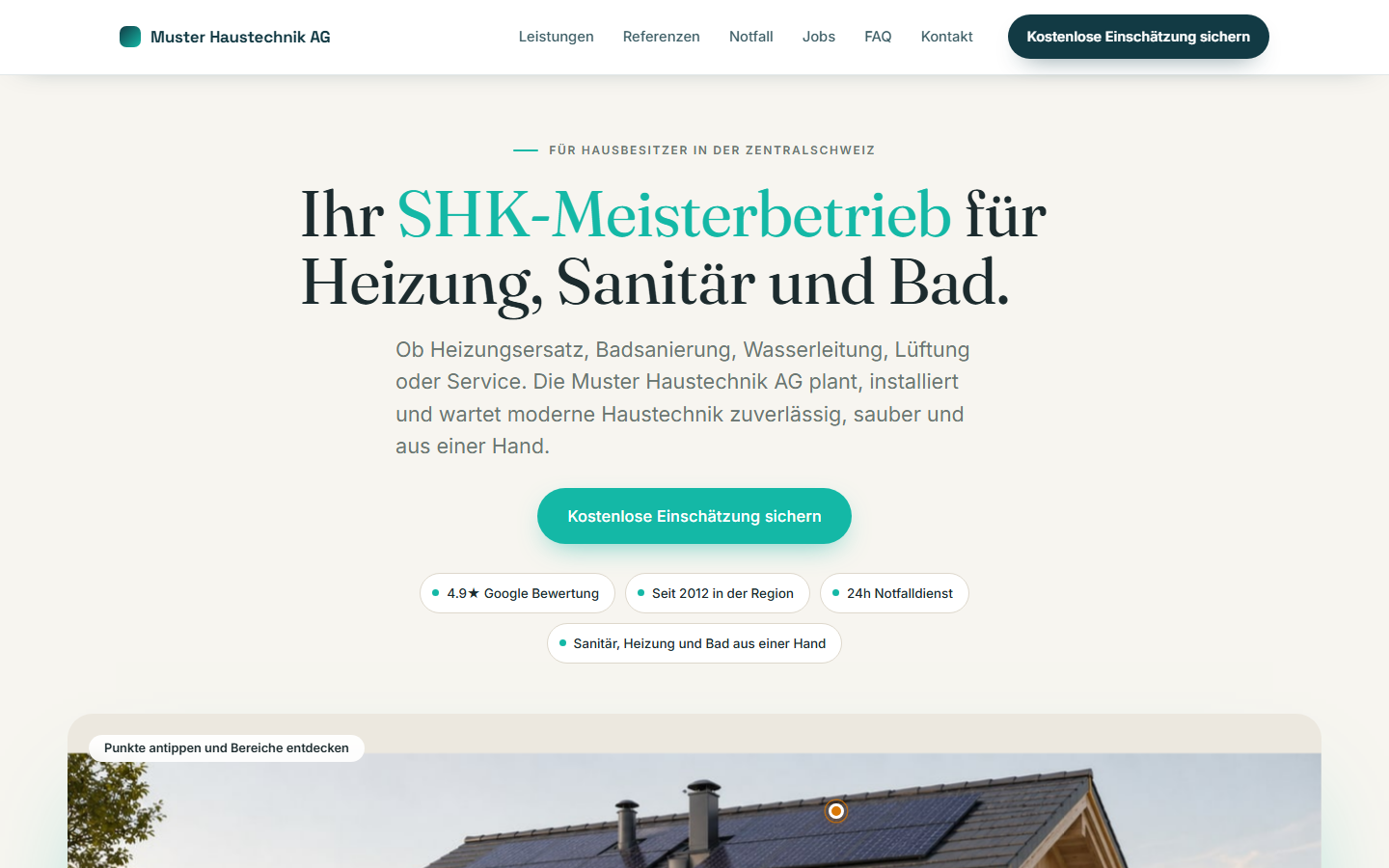 Demo-Website Sanitär, Heizung und Klima