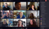 Nine video call participants in a grid, with a chat sidebar showing "Writing Camp" and "Meeting Area" sections.