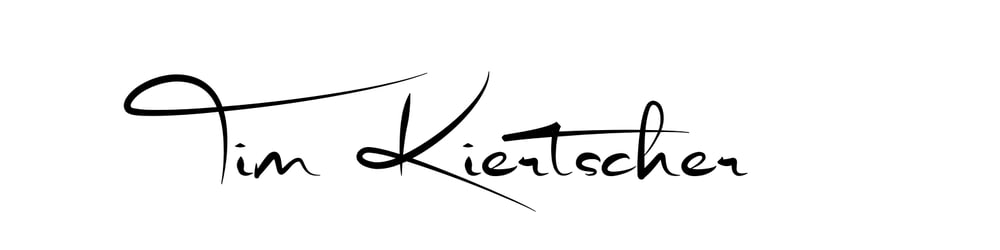 Unterschrift von Tim Kiertscher in schwarzer Schreibschrift auf weißem Hintergrund.