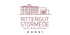 Logo von Rittergut Störmede Hotel & Restaurant mit Gebäudeskizze und 3 Sternen.