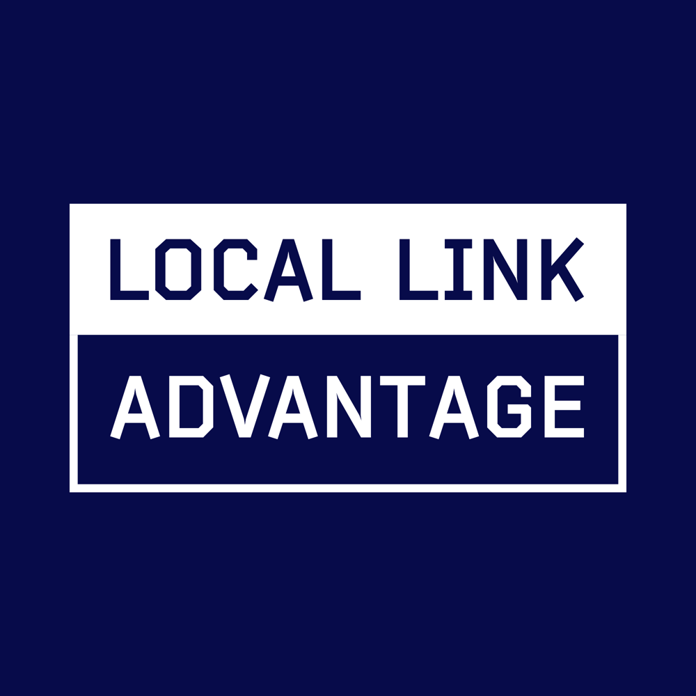 White text "LOCAL LINK ADVANTAGE" on a dark blue background.