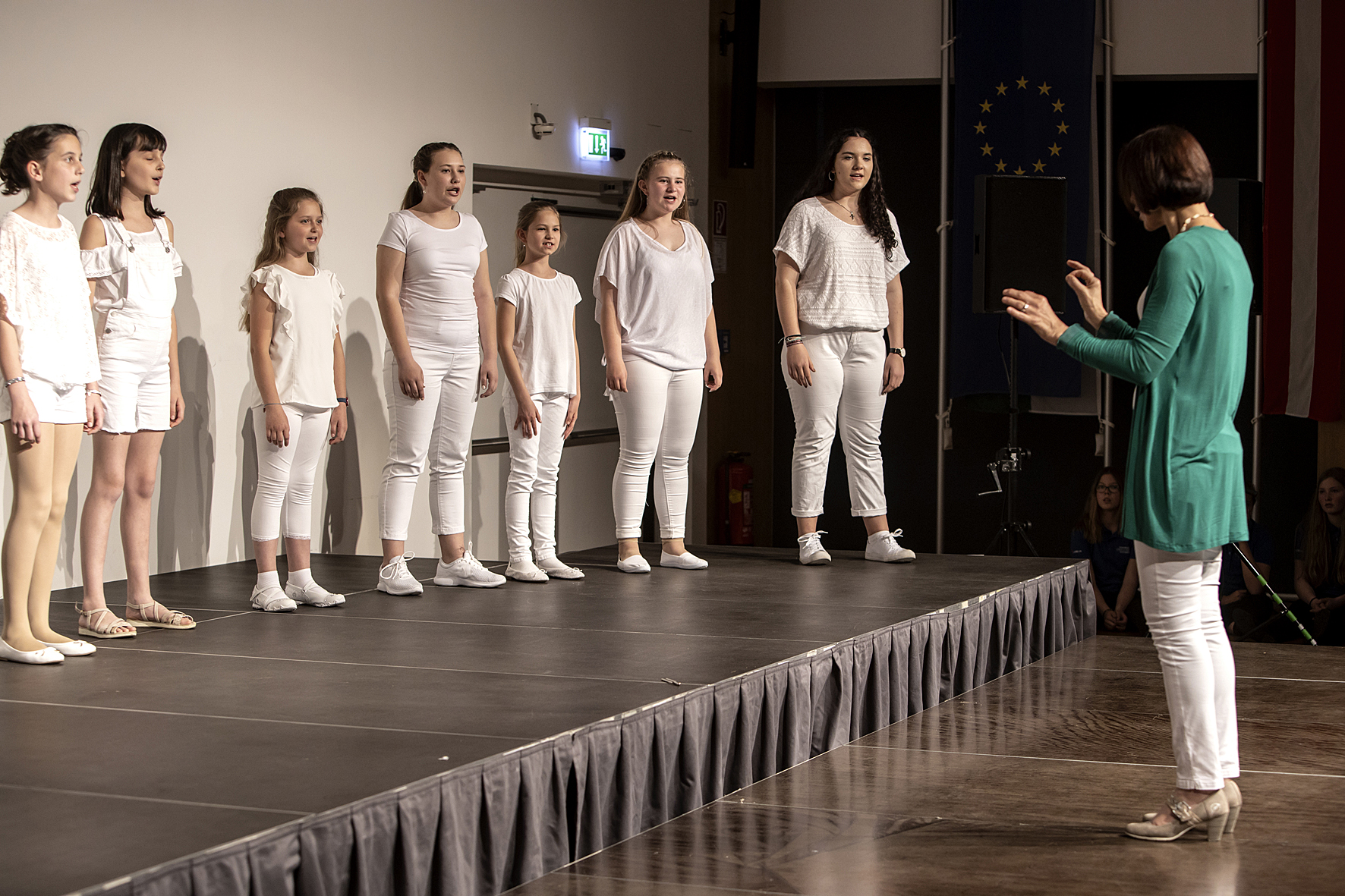 JUKI Frohnleiten singing at the children's concert Voices of Tomorrow in the Stefaniensaal, Voices of Spirit 2019, Graz