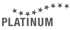 Graue, geschwungene Reihe von zehn Sternen über dem Wort „PLATINUM“.