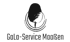 Schwarzes Logo mit stilisiertem Mikrofon und dem Text "GaLa-Service Maaßen" auf grünem Hintergrund.