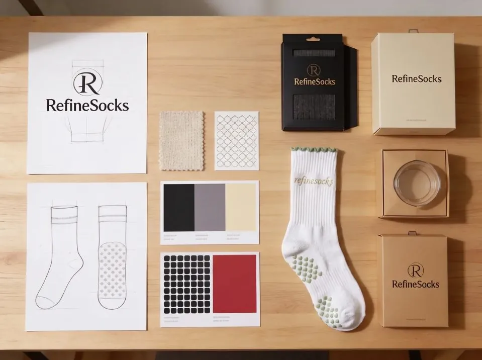 Personalisierte Pilates Socken mit eigenem Design im Studio