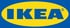 IKEA Logo in blauer Blockschrift auf einer gelben Ellipse mit blauem Hintergrund.