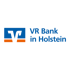 VR Bank in Holstein Logo mit blauem "VR" auf orangefarbenem Balken und Text "VR Bank in Holstein".