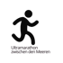 Strichmännchen läuft mit dem Text "Ultramarathon zwischen den Meeren" darunter.