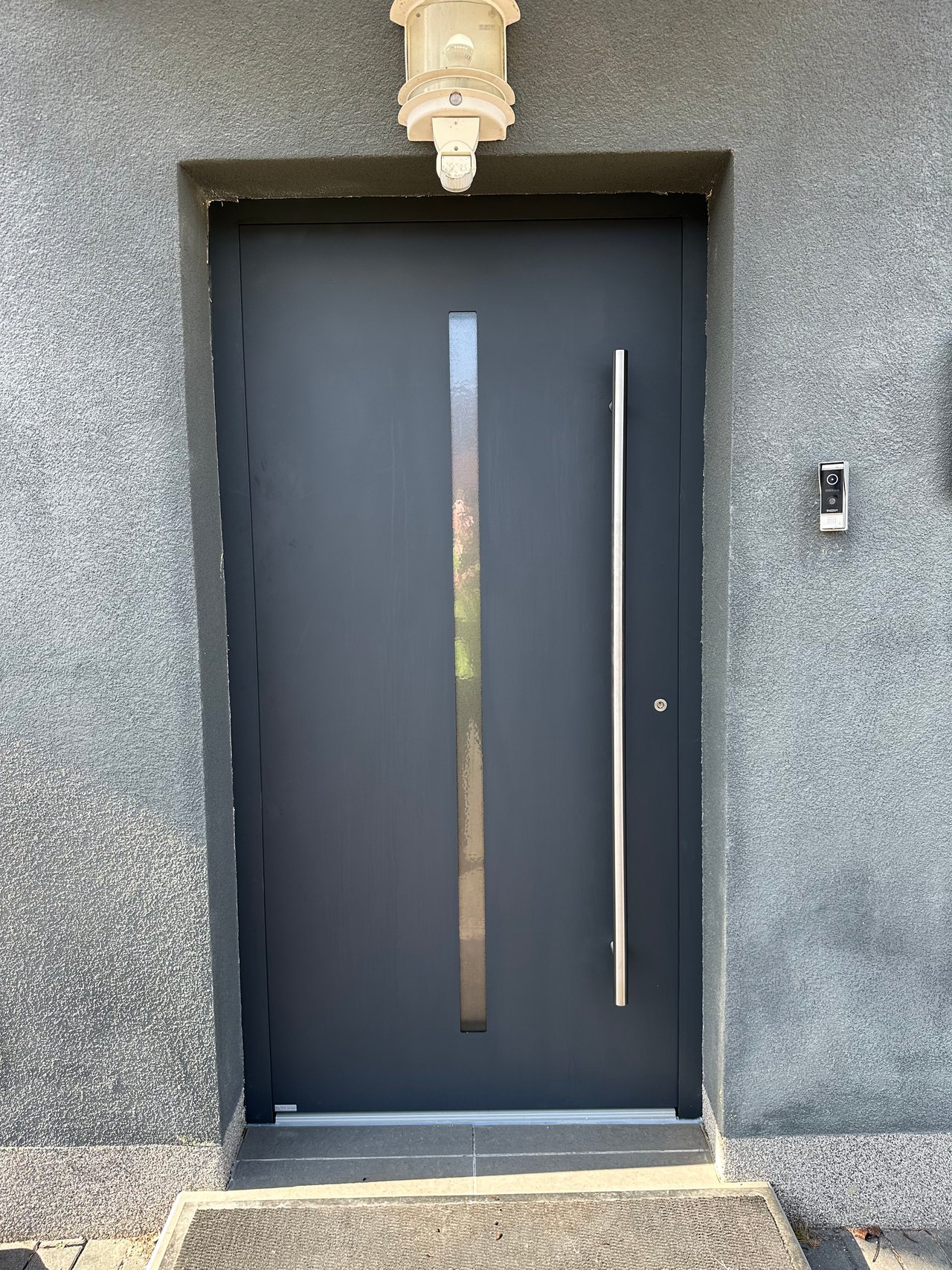 Haustür, mit Lichtband