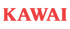 Roter "KAWAI"-Schriftzug auf dunkelgrünem Hintergrund.