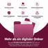 Sechs Icons mit Text: Fachliche Inhalte, Digitale Struktur, Einfache Bedienbarkeit, Sichere Verfügbarkeit, Flexible Anpassbarkeit, Praxisnahe Anwendung im Ereignisfall. Darunter zwei Ordner und Text: "Mehr als ein digitaler Ordner" - Bevölkerungsschutz-Software Notfall- und Krisenmanager (NKM®).