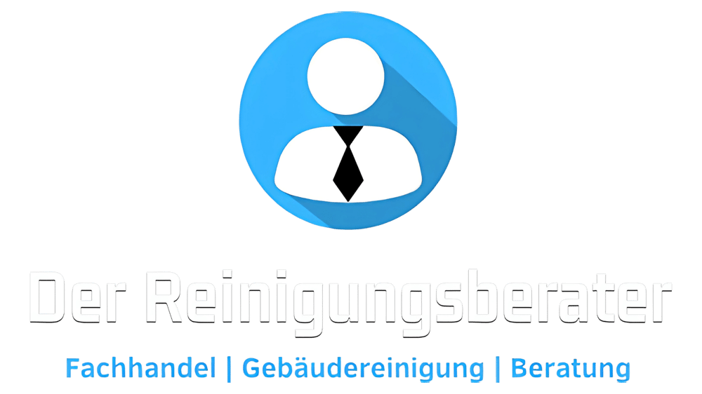 Der Reinigungsberater, Fachhandel | Gebäudereinigung | Beratung, mit weißem Personensymbol auf blauem Kreis.