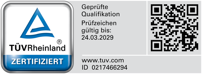 TÜV Rheinland zertifiziert
