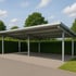 Pultdach-Carport mit großzügigem Platz für mehrere Fahrzeuge – ideal für Familien oder Mehrparteien in Krumbach.