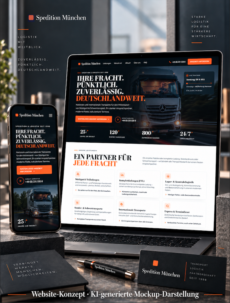 Website für eine Spedition