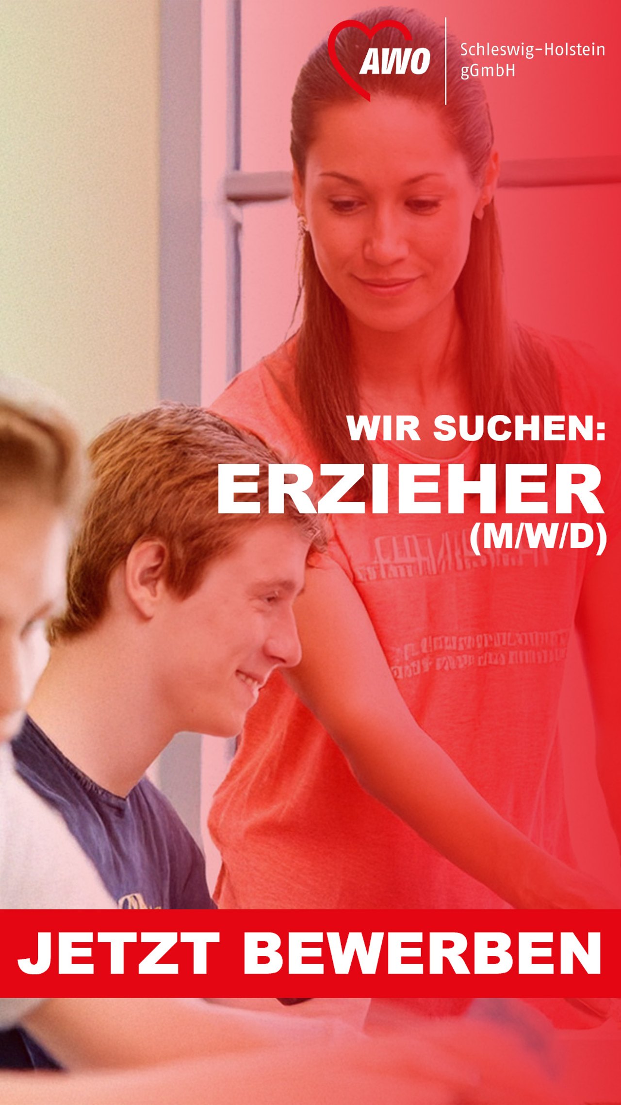 Stellenanzeige der AWO Schleswig-Holstein: Wir suchen Erzieher (m/w/d)
