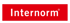 Das Internorm-Logo zeigt den weißen Text "Internorm" und ein eingetragenes Warenzeichen auf rotem Hintergrund.