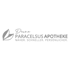 Logo der Paracelsus Apotheke mit Blättersymbol und Slogan: Näher, schneller, persönlicher.