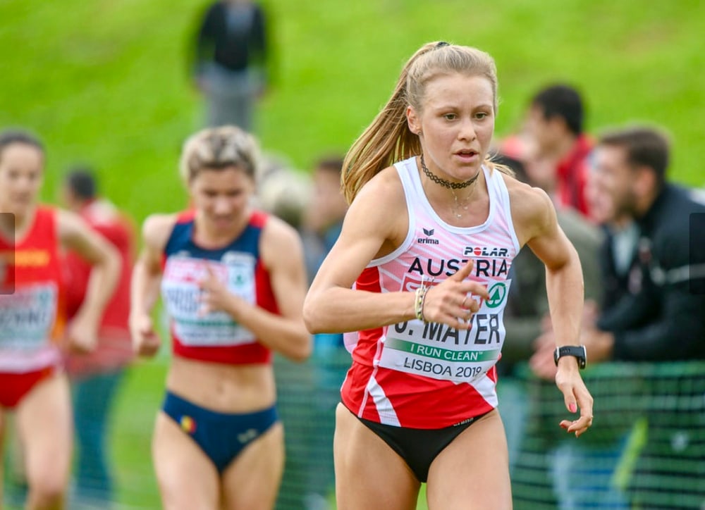 Julia Mayer im Rennen bei der Cross-Europameisterschaft 2019 in Lissabon