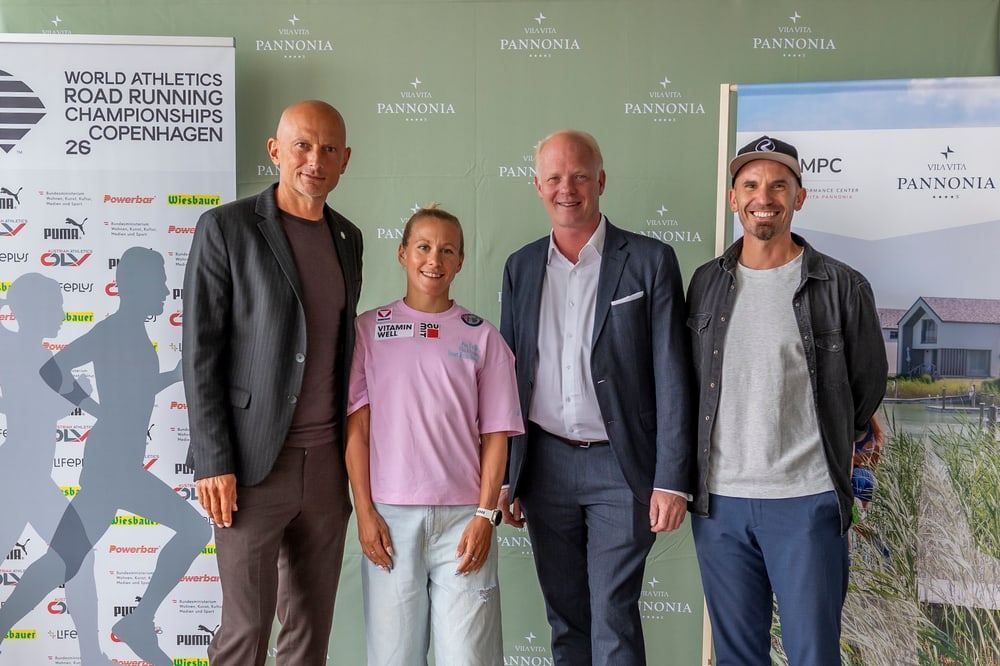 Richard Schmied, Julia Mayer, Thomas Wilken und Florian Reiter bei der Eröffnung des Julia Mayer Performance Center im VILA VITA Pannonia