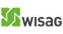 Grünes WISAG Logo mit stilisierter grafischer Darstellung des Buchstaben "W" links.