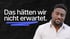 Ein lächelnder Mann im weißen Hemd neben dem Text „Das hätten wir nicht erwartet.“ auf schwarzem Hintergrund.